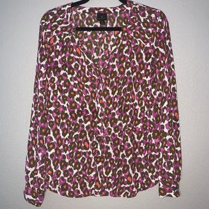 Worthington Pink & Brown Cheetah Print button up-M